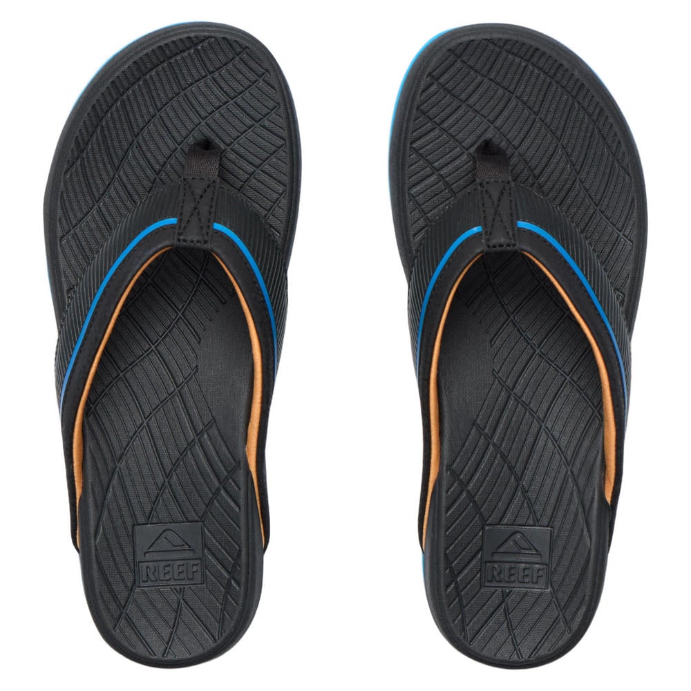 Zwarte jongens Reef teenslippers van 97% rubber plastic/3% textiel