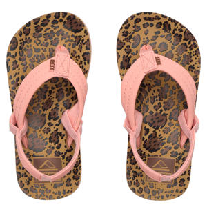teenslippers met hielbandje panterprint/roze