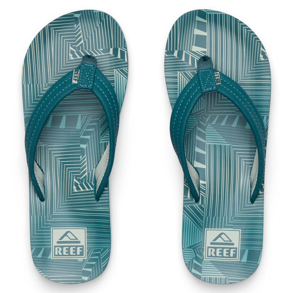 Petrolkleurige meisjes Reef Kids Ahi slippers van 92% rubber plastic/7% textiel/1% other
