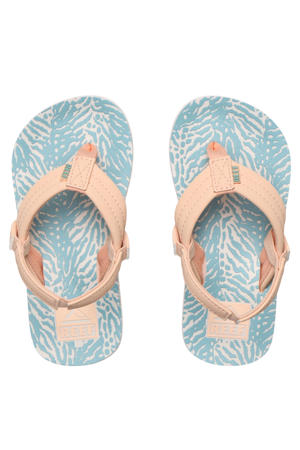 teenslippers blauw/koraal