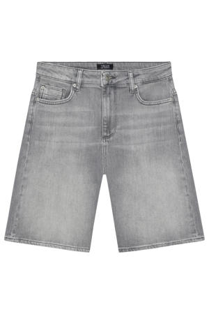 straight regular waist short grey denim