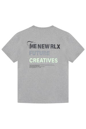 T-shirt met backprint grijs