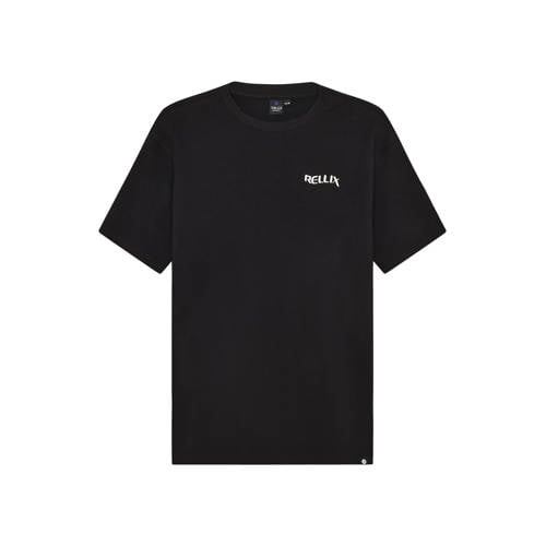 Rellix T-shirt met backprint zwart Jongens Katoen Ronde hals Backprint - maat 164 afbeelding