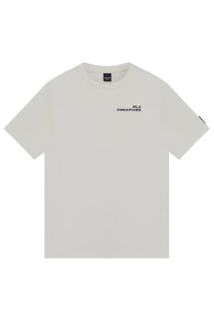 T-shirt met backprint lichtgrijs