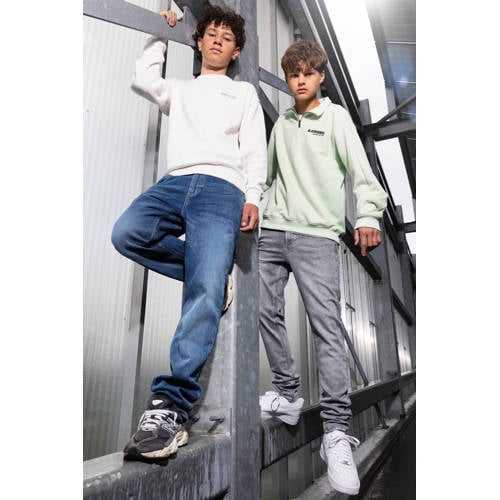 Rellix straight leg jeans grey denim Grijs Jongens Stretchdenim Effen
