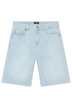 straight regular waist short light blue denim