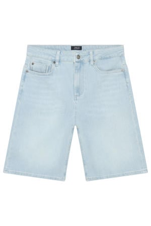 straight regular waist short light blue denim