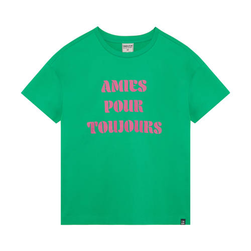 Indian Blue Jeans T-shirt groen Meisjes Katoen Ronde hals Tekst - maat 116 afbeelding