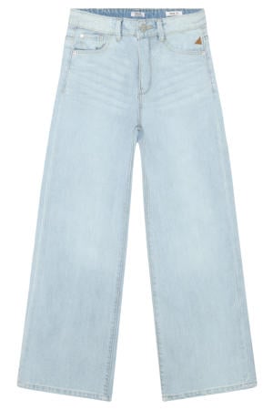 high waist wide leg jeans light blue denim