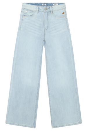 high waist wide leg jeans light blue denim