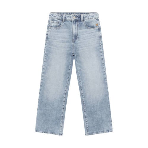 Indian Blue Jeans high waist wide leg jeans light blue denim Blauw Effen - maat 128 afbeelding