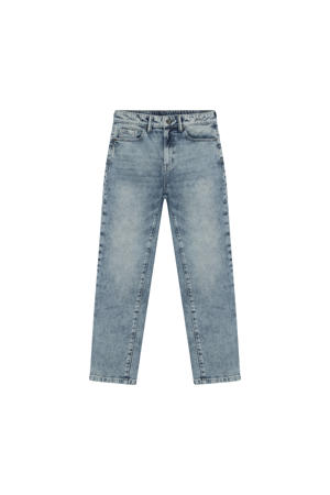 straight leg jeans medium blue denim