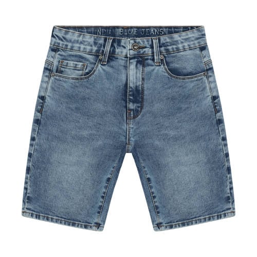 Indian Blue Jeans denim wide leg regular waist short medium blue denim Korte broek Blauw - maat 158 afbeelding