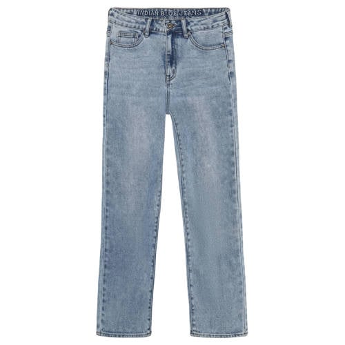 Indian Blue Jeans loose fit jeans baggy jeans medium blue denim Blauw Effen - maat 170 afbeelding