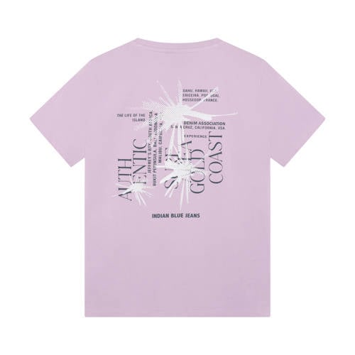 Indian Blue Jeans T-shirt met backprint lila Paars Jongens Stretchkatoen Ronde hals - maat 128 afbeelding