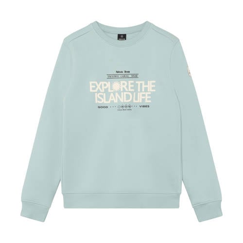 Indian Blue Jeans sweater lichtblauw Tekst - maat 152 afbeelding