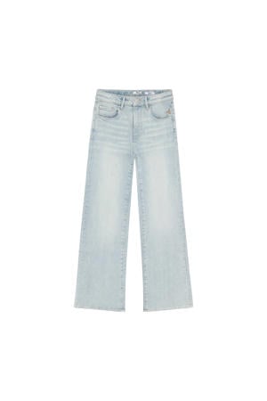 high waist wide leg jeans light blue denim