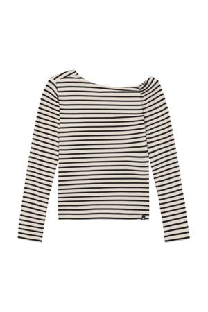 gestreepte longsleeve zwart