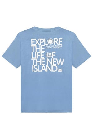 T-shirt met backprint lichtblauw