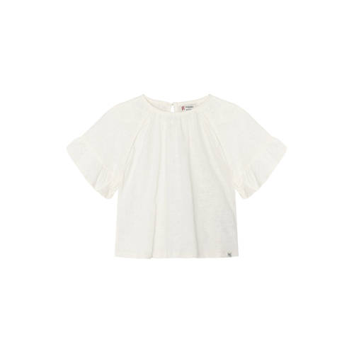 Noppies kids blousetop wit broderie Meisjes Katoen Ronde hals Effen - maat 104 afbeelding