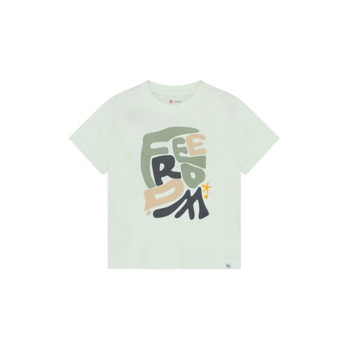 Noppies kids T-shirt lichtgroen Jongens Katoen Ronde hals Printopdruk - maat 104 afbeelding