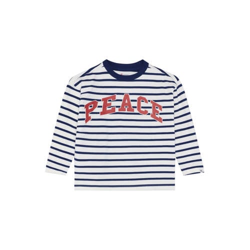 Noppies kids gestreepte longsleeve blauw Jongens Katoen Ronde hals Streep