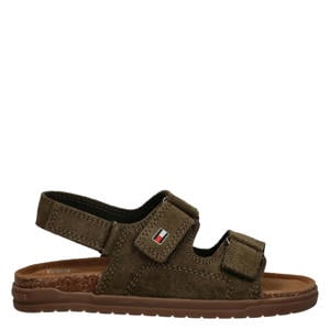 leren sandalen donkergroen