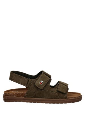 leren sandalen donkergroen