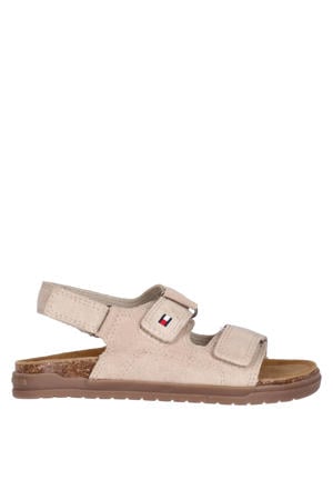 leren sandalen beige