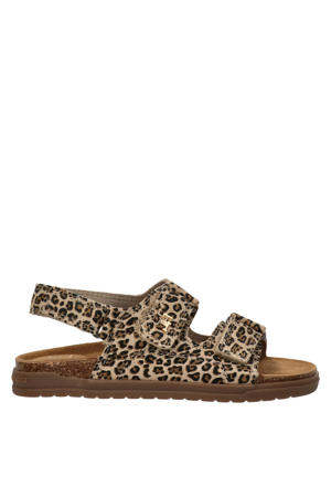 sandalen beige/panterprint