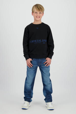 straight leg jeans medium blue denim