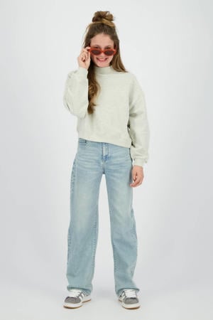 high waist wide leg jeans light blue denim