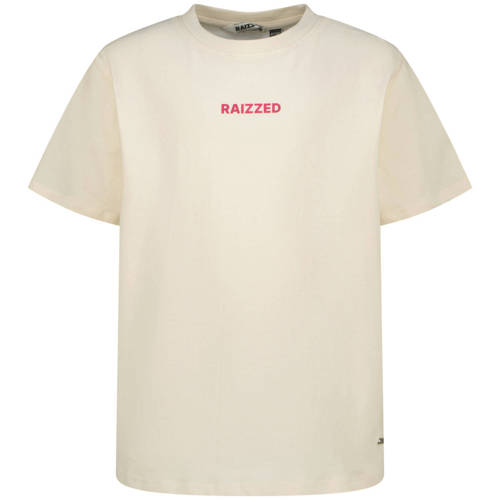 Raizzed T-shirt met backprint beige Meisjes Katoen Ronde hals Backprint - maat 152 afbeelding