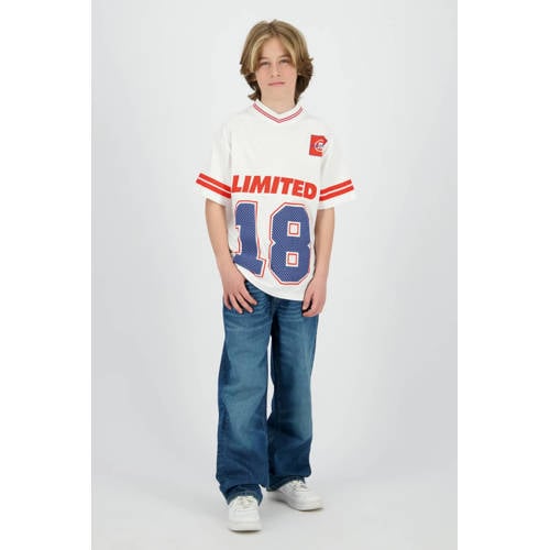 Raizzed T-shirt wit Jongens Katoen V-hals Printopdruk - maat 140 afbeelding