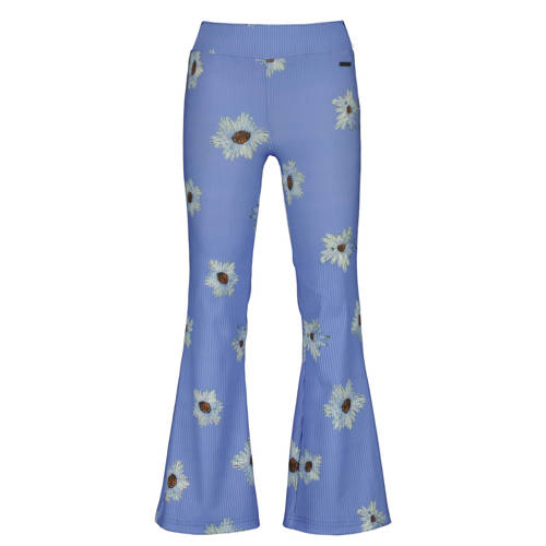 Raizzed gebloemde flared broek lila Paars Meisjes Polyester Bloemen - maat 140 afbeelding