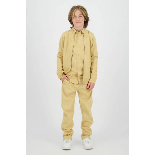Raizzed overhemd beige Jongens Katoen Polokraag Effen - maat 128 afbeelding