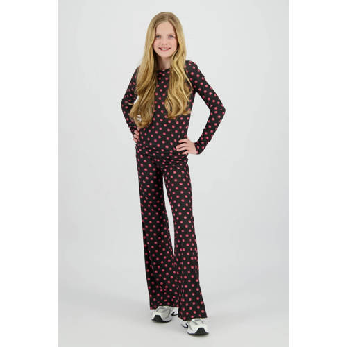 Raizzed gebloemde flared broek zwart Meisjes Polyester Bloemen - maat 164 afbeelding