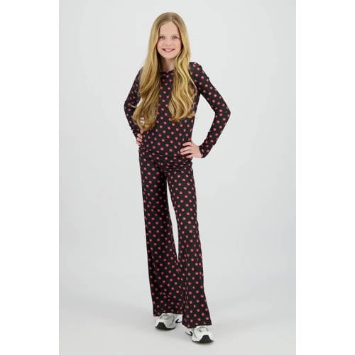 Raizzed gebloemde longsleeve zwart Meisjes Polyester Opstaande kraag Bloemen - maat 140 afbeelding