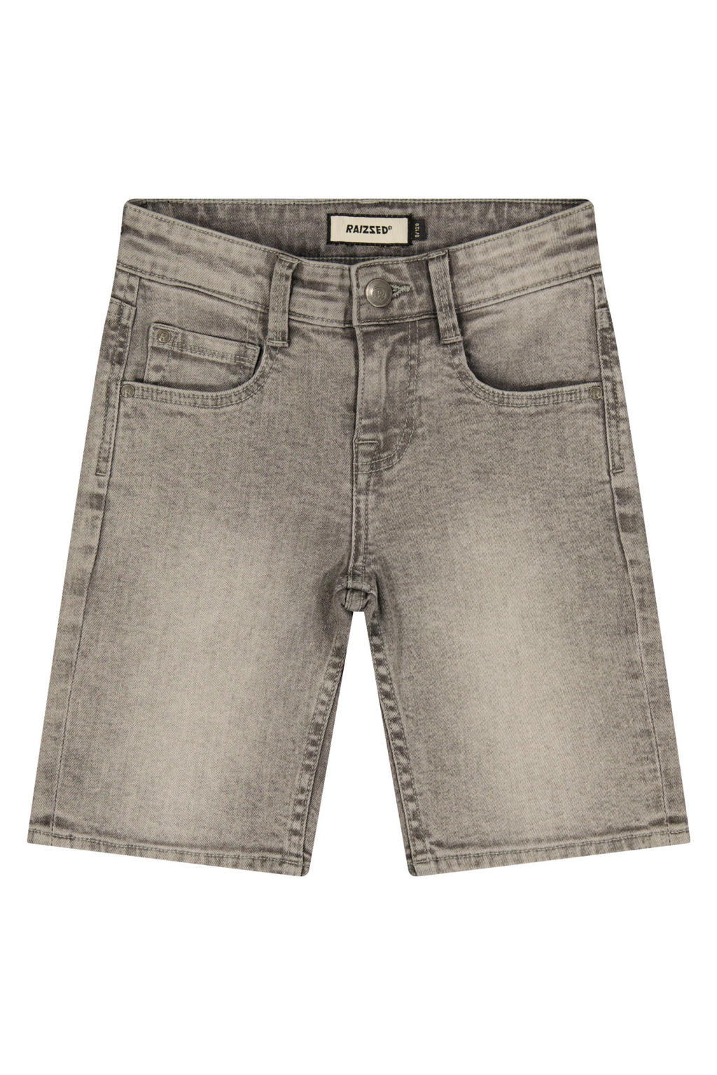 Grey denim jongens Raizzed short van denim met regular waist, rits- en knoopsluiting en effen