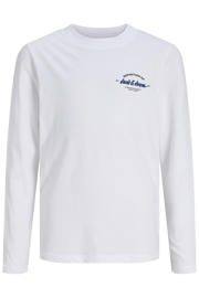 thumbnail: Witte jongens JACK & JONES JUNIOR longsleeve van katoen met printopdruk, lange mouwen en ronde hals