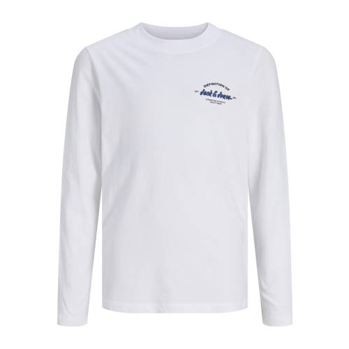 JACK & JONES JUNIOR longsleeve wit Jongens Katoen Ronde hals Printopdruk - maat 152 afbeelding