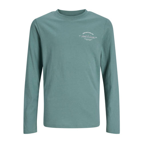 JACK & JONES JUNIOR longsleeve blauw Jongens Katoen Ronde hals Printopdruk - maat 164 afbeelding