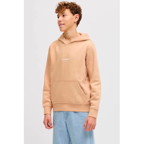 JACK & JONES JUNIOR hoodie zachtoranje Sweater Jongens Katoen Capuchon - maat 128 afbeelding
