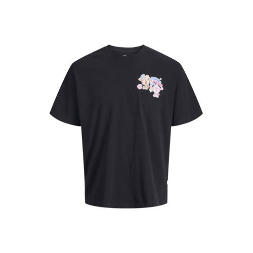 JACK & JONES JUNIOR T-shirt met backprint zwart Jongens Katoen Ronde hals - maat 140 afbeelding