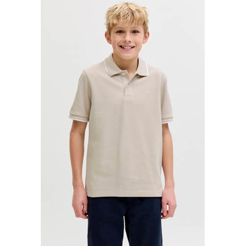 JACK & JONES JUNIOR polo beige Jongens Polyester Polokraag Meerkleurig