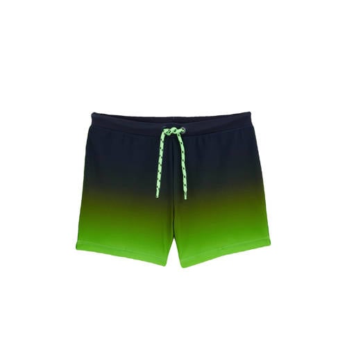 WE Fashion zwemboxer donkerblauw/groen Jongens Polyamide Dip-dye - maat 110/116 afbeelding
