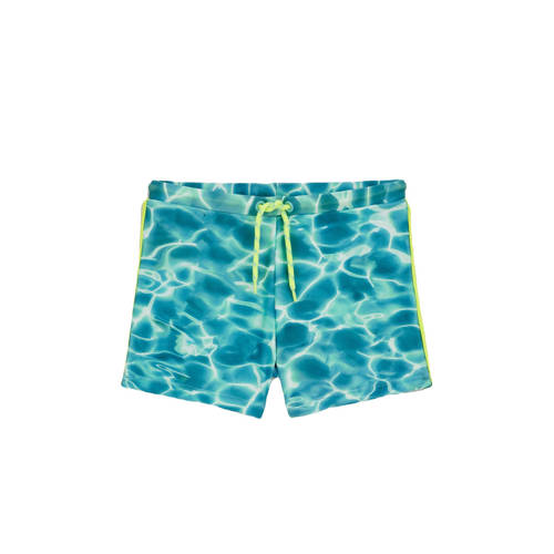 WE Fashion zwemboxer turquoise/lichtblauw Jongens Polyamide All over print - maat 170/176 afbeelding