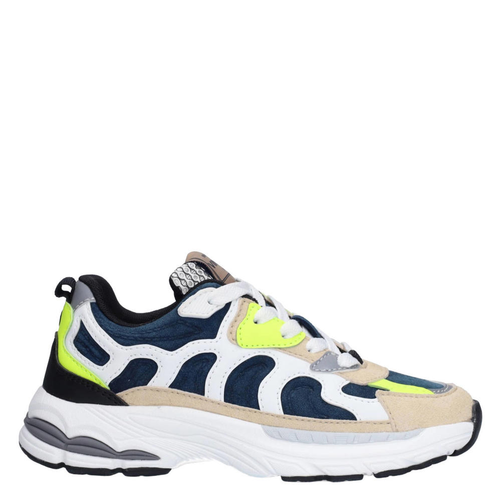 Multikleurige jongens Vingino sneakers van polyester/synthetisch imitatieleer met veter- met klittenbandsluiting