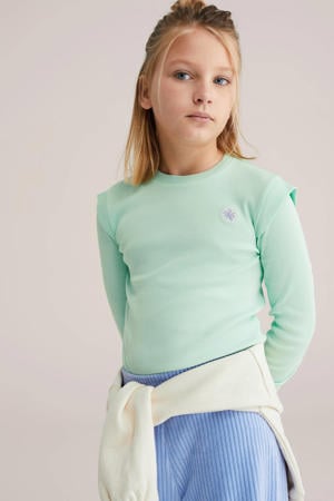 longsleeve mintgroen rib gebreid