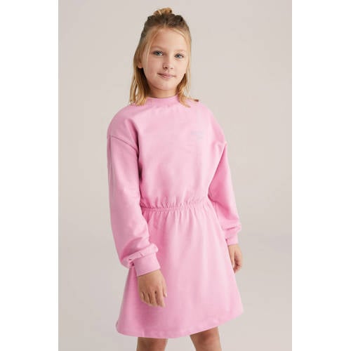 WE Fashion sweatjurk roze Effen - maat 158/164 | Jurk van WE Fashion afbeelding
